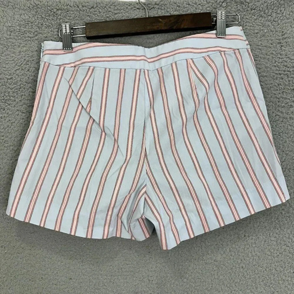 Loft shorts women 0 blue red striped ruffle accent stretch nautical beach resort - Picture 8 of 8